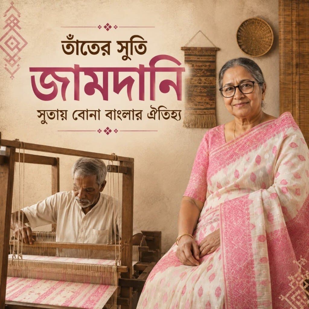 তাঁতের সুতি জামদানি — সুতায় বোনা বাংলার চিরন্তন ঐতিহ্য