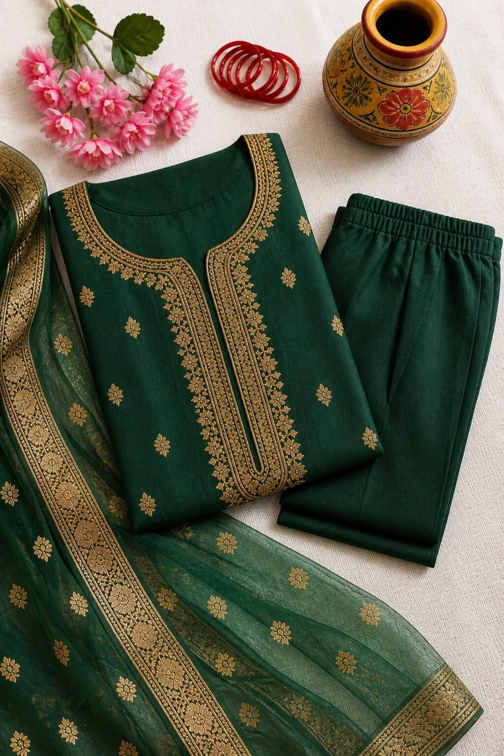 Embroidered Three-piece